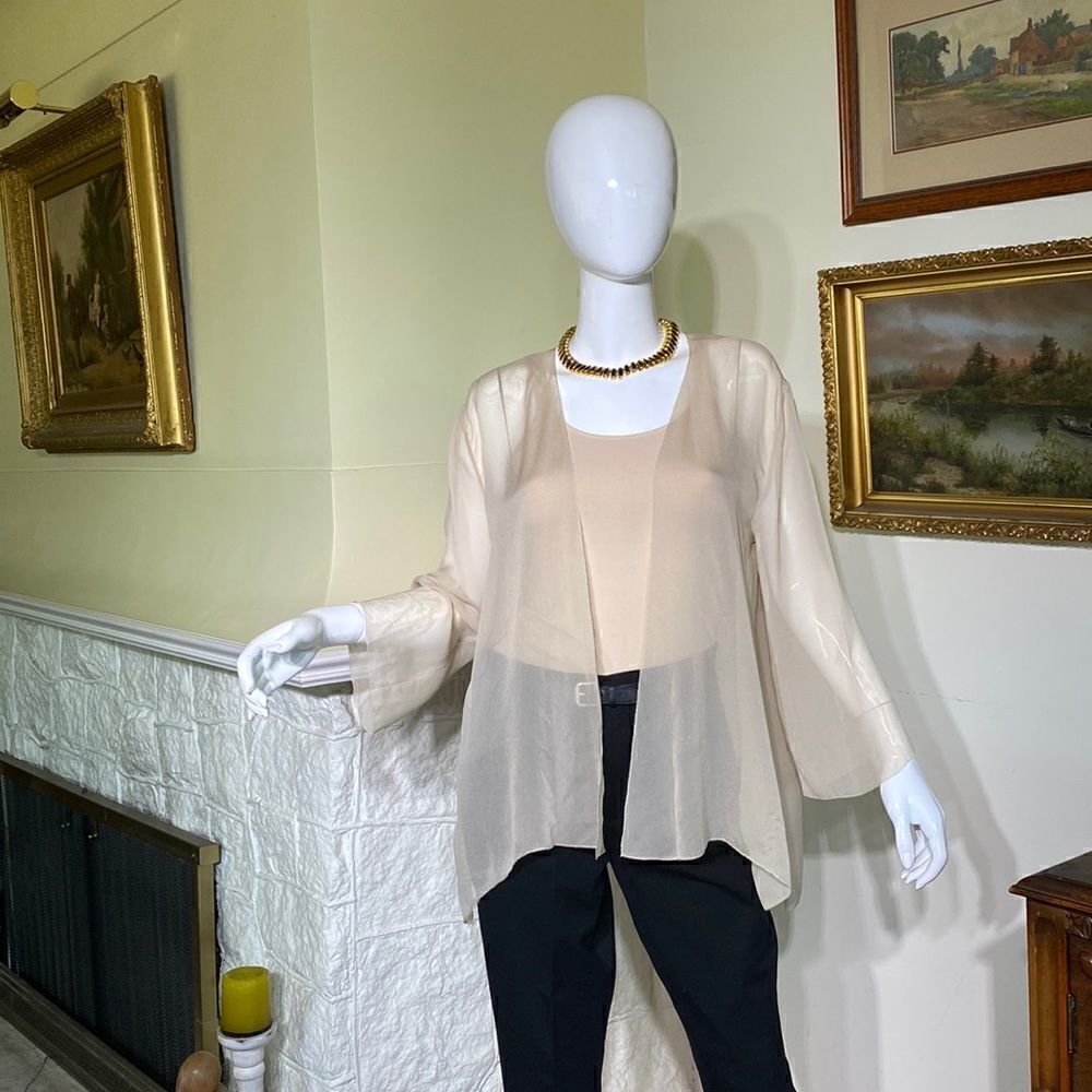 Halston Heritage Evening Collection 100% Silk Shrug Jacket